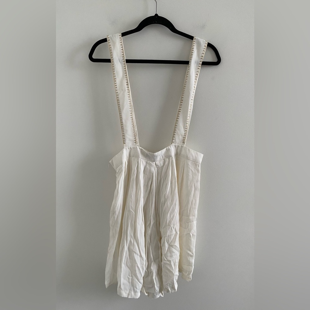 Carolina K White & Gold Silk Crepe Overalls - Picture 7 of 9